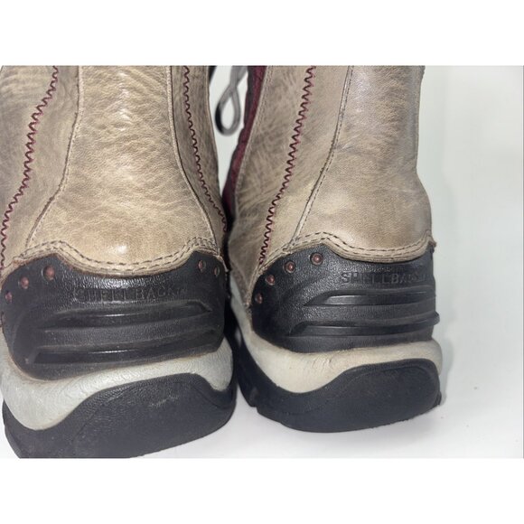 Keen Vail Tan Leather Red Insulated Waterproof Lace-Up Zip Winter Boots Wom. 7.5 - Picture 6 of 10